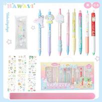Tutu & Byebye Hawaiian series gender-neutral pen set, high-value black gender-neutral pen gift box for gifts (as the picture,0.5mm)