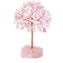 Natural Raw Stone Crystal Tree Ornaments, Suitable for Home Decoration or As Gifts (Rose quartz,12cm) rožinio kvarco spalva