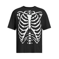 Summer Fashion Gothic Skeleton Y2K Unique Printed T-shirt Outdoor Hip Hop Leisure Fitness Street Wear T-shirt S white