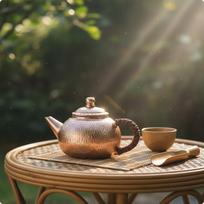 Handmade Copper Teapot No Coating Hammered Tea Kettle Uncoated Interior Small Pot for