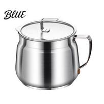 Oil Storage for Cooking Bacon Grease Container with Strainer And Lid 1.5/2L Stainless Steel Versatile Kitchen Frying Pot Fat Easy-Grip Handle 1.5 Liter ordinary