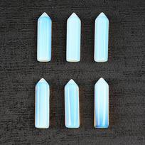 Single Tip Hexagonal Crystal Point Natural Opalite Stone 32x8mm Polished Gemstone Healing Wand for Crafting and Collection One Size
