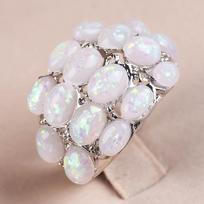 Luxurious and Elegant Oval Inlaid Stone Women's Ring, Fashionable and Trendy Wedding Banquet Jewelry Gift 6