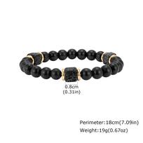 Unique Square Lava Stone Natural Agate Beads Bracelets for Men, Natural Stone Beaded Chain Bracelet, Fashion Jewelry Gifts