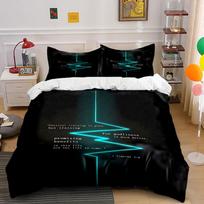 Glowing blue zigzag lines. Bedding sets Duvet cover sets Duvet covers Pillowcases(1*Duvet Cover 2*Pillowcases without duvet insert) 135x200cm