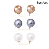 3/6/8PCS Safety Pins Pearl Non Slip Brooches For Clothing Waist Fixing Neckline Adjust Scarf Fashion DIY Sewing Accessories white