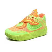 752 Unisex Basketball Shoes: Mid-Top Velcro Mesh for Spring, Autumn, Winter - Duo-Color Training Sneakers 37 fluorescencinė žalia spalva