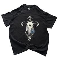 Y2K Grunge Virgin Mary Tshirt, Christian Shirt, Cyber Sigilism, Gothic Cross Tee 4XL