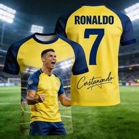 Ronaldo 7 Football Jersey 3D Print Sport Quick-dry Breathable Men T-Shirt Team Training Uniform Club Parent-child Short Sleeve S
