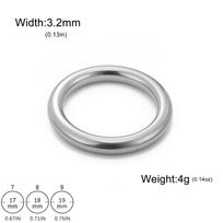 Lucktune Stainless Steel O Shape Ring Fashion Minimalist Solid Color Shiny Smooth Rings For Women Fashion Jewelry Date Gift 7 sidabras