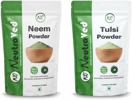 NeutraVed Neem + Tulsi Powder For Face Care |Combo Neem and Tulsi Powder Face Pack And Hair Care (100g Each - 200g)