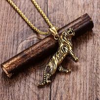 Galingas Korėjietiškas Tigro Vyrų Pakabukas Titano Plienas Titano Plieno Karoliai 50CM(Necklace Size)