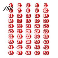 Reusable Pencil Caps 1-20/1-30/1-50 Numbered Toppers, Classroom Labels Supply Management for Teachers, Tracking Markers School Organization Number 1-50 raudona