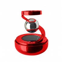 Solar Powered Suspended Rotating Car Air Freshener Star Ring Ball Aromatherapy Ornament for Car Dashboard Interior Lemon raudona