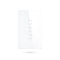 Top Quality Tuya Smart Home Light Wall Touch Switch 3 Gang Wifi Light Switch US Standard PST-WT-U3 (White,120*75*35mm&US Standard) balta