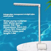 5V Silent Pump 26-Hole Automatic Rain Shower Garden Outdoor Pet Bird Bath Shower Tub Bird Bath Fountain Bath Tub for Birds (as the picture,31.5*21.5*34)