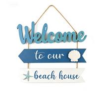 Ocean Theme Door Sign Flip Flop Shape Wall Hanging Pendant Flip Flop Wall Ornament  Living Room Style B
