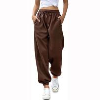 Women's Color Drawstring Loose Fit Jogger Sweatpants with Elastic Cuffs XL kava