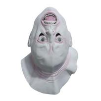 Halloween Latex Mask Upside Down Demon Full Face Mask, Scary Alien Cosplay Flexible Head Fitting Headgear, Creepy Costume Prop for Party Escape