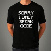 Sorry I Only Speak Code Programmer Funny Mens Regular Fit Cotton T-Shirt S