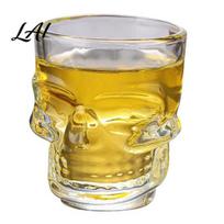 Brandy Glass Bottle With Cork Skull Shaped Decanter 3D Gothic Whiskey with A