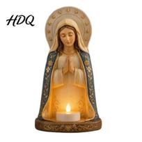 Handmade Carved Figurines Praying Figure Candlestick Decoration Religious Candle Holder Holder Minimalist Desktop Accessories Ornaments for A