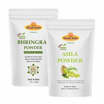 Bhringraj Powder | Eclipta alba And Amla Powder | Indian Gooseberry For Skin and Hair care - (100g+100g= 200g) khadi india