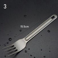 EDC Camping Tool Outdoor Picnic Accessories Long Handle Spoon Cutlery Fork Titanium Cookware 3
