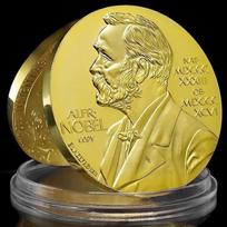 Nobel Prize Gold-plated Coin Medal Crafts Founder Scientist Inventor Honorary Commemorative Gift One Size