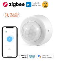 Zigbee PIR Motion Sensor Smart Human Body Infrared Detector Security Burglar Alarm Sensor Works With eWeLink APP Zigbee2MQTT ZHA