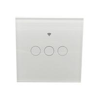 UK WiFi Smart Touch Wall Light Switch EU Standard 86 WIFI Tuya Smart Touch Switch 3 Gang Switch (White,86mm*86 mm&Eu Standard) balta