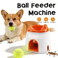 2-in-1 Mechanical Press Dog Ball Launcher Treat Leak Function No Battery Eco-Friendly ABS Material Interactive Pet Reward Toy (Orange,ONE SIZE) oranžinė