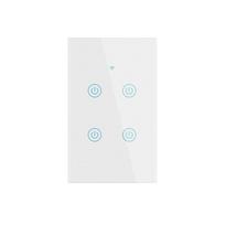 WiFi Controlled Smart Life Home Hotel Wall Switch Durable Glass Lighting Touch Switch 10A Max. UK Smart Automation System (Gold,118mm*72mm&US Standard) auksas