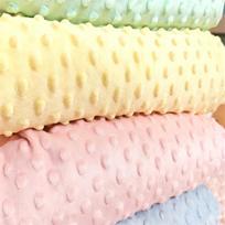 New Fashion 75d Minky Dot Baby Blanket Materials Super Soft Customized Design Knitted Fabric for Home Decor šviesiai mėlyna spalva