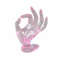 OK Gesture Band Display Stylish Design Jewelry Stable Base Hand Shaped Pink