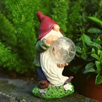 New Outdoor Solar Dwarf Statue Garden Decoration Christmas Gift Resin Crafts Goblin Dwarf Ornaments (Red,10*11*19cm) raudona