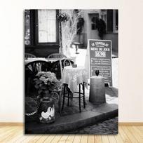 Baltos retro stiliaus plakatų sienos nuotraukos, skirtos gyvenamojo kambario dekoravimui Paryžiaus kraštovaizdis Sienos Menas Drobė Tapyba Šiaurės šalių plakatai ir spaudiniai juodi 21X30CMNo Framed