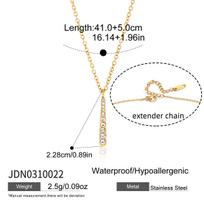 Youthway Classic White Crystal Water Drop Pendant Necklace Earrings For Women 18K Gold Plated Stainless Steel Jewelry Set Gift