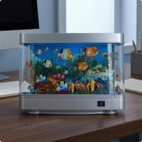 Desktop Fishes Lamp LED Aquarium Clear Curved Front Home Decoration