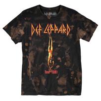 Mens Def Leppard Tour 81 Bleach Splatter T-shirt Small Black XXXXL