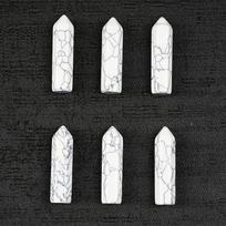Natural White Turquoise Crystal Point Polished Hexagonal Column Gemstone 32mm Length 8mm Width for Jewelry Making and Collecting One Size