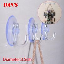 10 Pcs Storage Bathroom Hanger Suction Cup Suckers Wall Hook Transparent