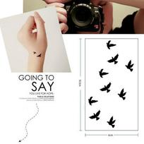 5pcs/lot Women Sexy Finger Wrist Flash Fake Tattoo Stickers Liberty Small Birds Fly Design Waterproof Temporary Tattoo sticker
