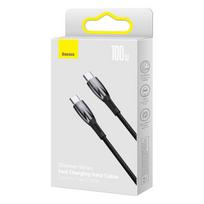 Elastingas USB-C kabelis greitam įkrovimui 100W 1m juodas