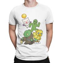 Team Final Fantasy moogle chocobo tonberry cactuar rpg game square enix geek nerd T Shirts Unisex's 100% Cotton Clothes Gift Idea Unisex XL