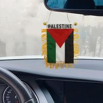 1 vnt. maža Palestinos pakabinama vėliavėlė, dvipusė, su kutu, su siurbtuku, automobilio dekoracija, pakabinama vėliavėlė, mini vimpelas
