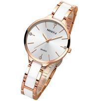 NIBOSI Ceramic Analog Stainless Gift for Her Women's Watch, White, Simple, Waterproof, Quartz, Designer, Stylish, Casual, Business, Steel, Luxury,