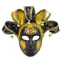 Jester Mask Masquerade Mask Halloween Mask Party Mask Mardi Gras Mask Venetians Comedy Mask for Carnivals juoda