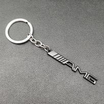 Automobilio lipdukas 1 vnt. 3D metalinis juodas sidabrinis AMG logotipas Stiliaus raktų pakabukas Ženklelis Raktų pakabukas Grandinėlė Emblema Mercedes Benz AMG Automobiliui Raktų pakabukas AMG juoda