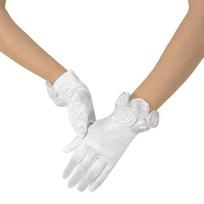 Evening Short Gloves Rosette White for Wedding Proms for Women and Girls 1920s Theme Musical Operas Dancing balta